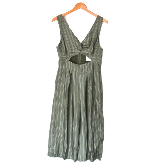 4SI3NNA Sonya Green Stripe Cutout Jumpsuit M - Picture 5 of 14